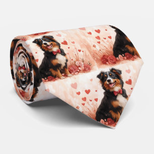 Cravate Berger Australien avec des Roses - Saint-Valentin 