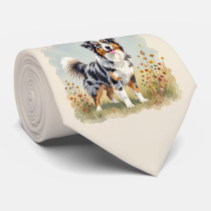 Cravate Berger Australien Merle Queue Longue
