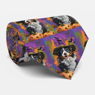 Cravate Berger Australien Sorcier Halloween Citrouille Eff