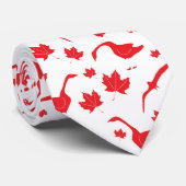 Cravate Bernaches du Canada et Feuilles de l'érable - drap (Roulé)