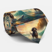 Cravate Bernedoodle Beach Surf Peinture (Roulé)