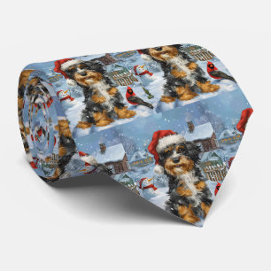 Cravate Bernedoodle Chien Winter Wonderland Noël
