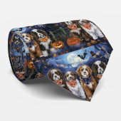 Cravate Bernedoodle Halloween Éffrayant (Roulé)