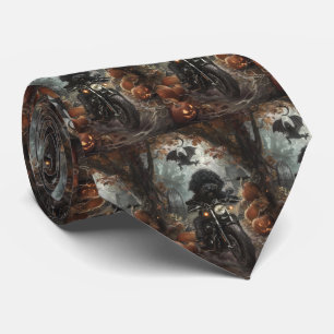 Cravate Bernedoodle Riding Moto Halloween effrayant