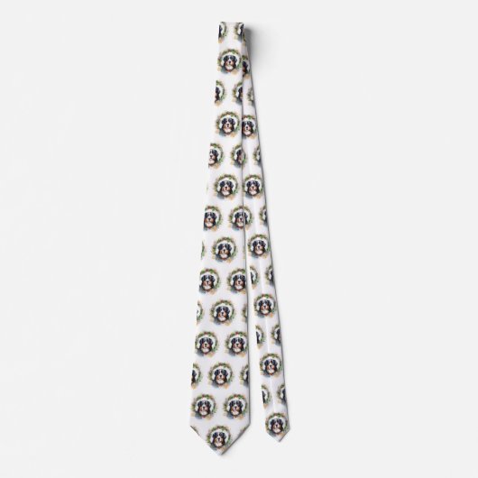 Cravate Bernois Mountain Festive Wreath Pup (Devant)