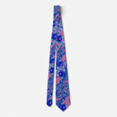 Cravate BERRIES MAGIQUES Bleu rose Fleurs (Dos)