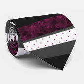 Cravate Berry Charcoal Polka Pointe Block Stripes (Roulé)