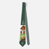 Cravate Best Dog Dad Ever Forest Green Custom Pet Photo (Devant)