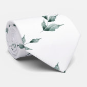 Cravate Best Man | Grayed Jade Green Botanical (Roulé)
