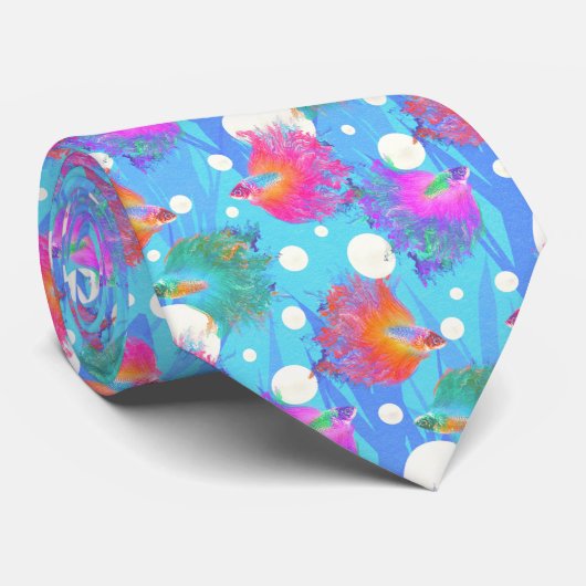 Cravate Betta Fish Bubbles (Roulé)