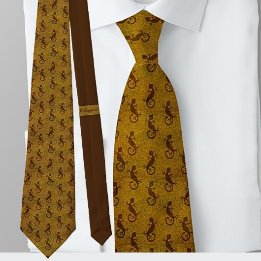Cravate Beurre-scotch Brown Chameleon NeckTie