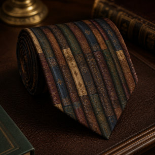 Cravate Bibliothèque de Gentleman Livre en Cuir Vintage