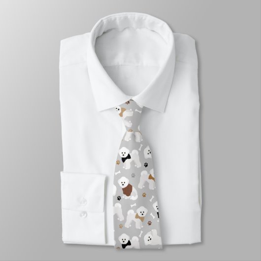 Cravate Bichon Frise Bones and Paws Grey (Attaché)