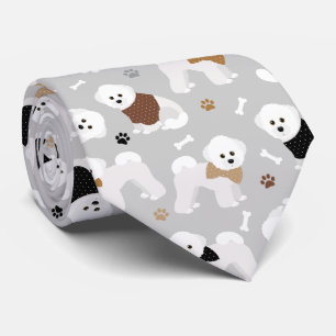 Cravate Bichon Frise Bones and Paws Grey