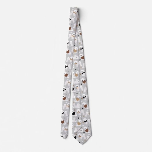 Cravate Bichon Frise Bones and Paws Grey (Dos)