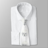 Cravate Bichon Frise chien _ motif _ (Attaché)