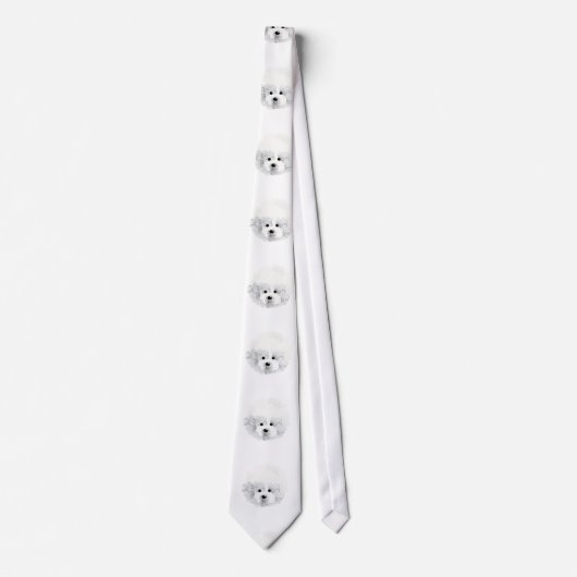 Cravate Bichon Frise chien _ motif _ (Devant)