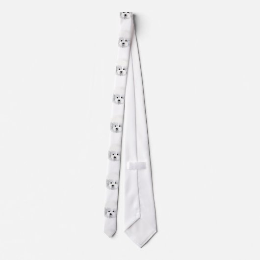 Cravate Bichon Frise chien _ motif _ (Dos)