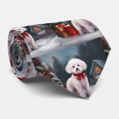 Cravate Bichon Frise Dog à Noël de neige (Roulé)