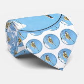 Cravate Bickadee sur la peinture d'alimentation - Oiseaux  (Roulé)