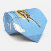 Cravate Bickadee sur la peinture d'alimentation - Oiseaux  (Roulé)