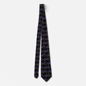 Cravate bicyclette violette sur noir (Dos)