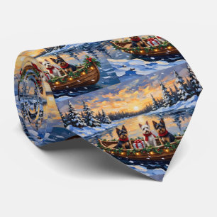 Cravate Biewer Terrier Noël Bateau Fêtes