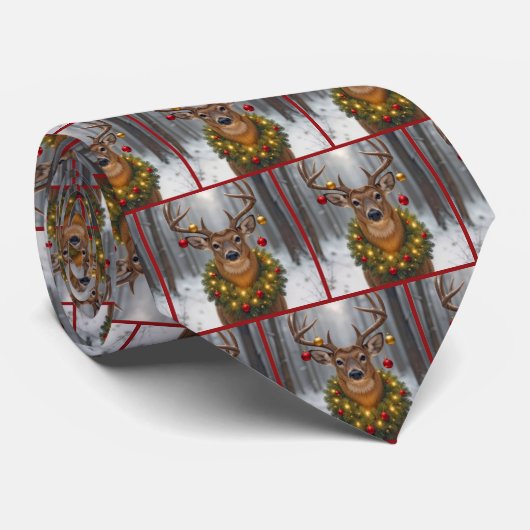 Cravate Big Buck Wearing a Glowing Christmas Wreath (Roulé)