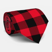 Cravate Big Red et Black Buffalo Check (Roulé)