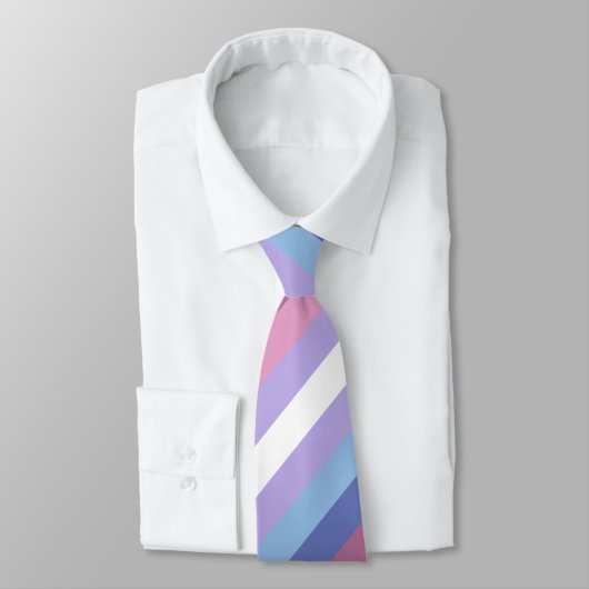 Cravate Bigender Pride, Impression par bandes, Fierté LGBT (Attaché)