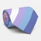 Cravate Bigender Pride, Impression par bandes, Fierté LGBT (Roulé)