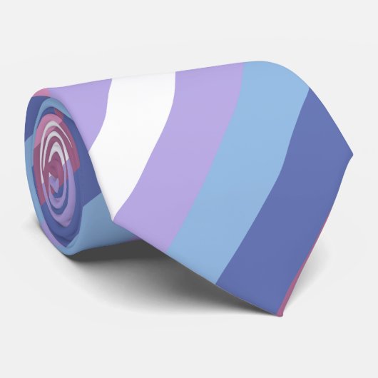 Cravate Bigender Pride, Impression par bandes, Fierté LGBT (Roulé)