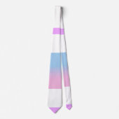 Cravate Bigender Rose Bleu Blanc Gravé LGBT (Devant)