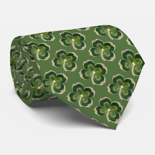 Cravate Bijou Shamrock Gold Saint Patrick avec perles