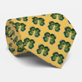Cravate Bijou Shamrock Gold Saint Patrick, Perles Jaune (Roulé)