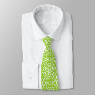 Cravate Bijoux - Avocado vert et blanc