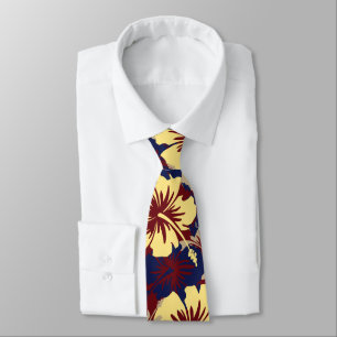 Cravate Bilatéral hawaïen de ketmie florale épique imprimé