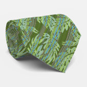 Cravate Bilatéral hawaïen de rayure de feuille de Monstera (Roulé)