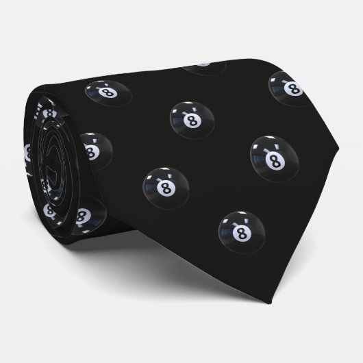 Cravate Bille de billard noire Micro 8 Joueur de billard C (Roulé)