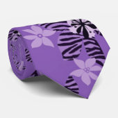 Cravate Billy Bong Hawaiian - Purple Passion Flower Satin (Roulé)