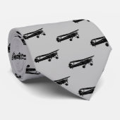 Cravate Biplane Avion Motif d'avion Bleu (Roulé)