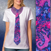 Cravate Bisexual Dragon Damask - Bi Pride Drapeau Couleurs
