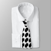Cravate Bison d'art pop noir et blanc / Buffalo (Attaché)