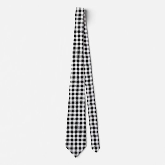 Cravate Bison Plaid Black White Fall (Devant)