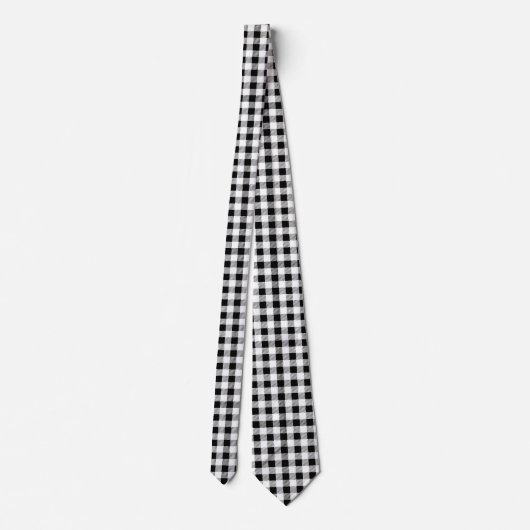Cravate Bison Plaid Black White Fall (Dos)