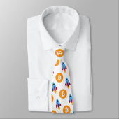 Cravate Bitcoin à la lune roquette crypto bas (Attaché)