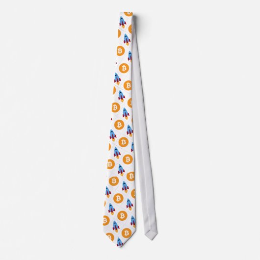 Cravate Bitcoin à la lune roquette crypto bas (Devant)