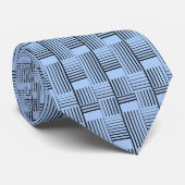 Cravate Black Abstrait Weave On Blue (Roulé)