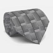 Cravate Black Abstrait Weave On Grey (Roulé)