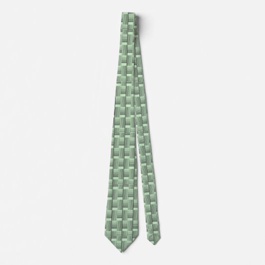 Cravate Black Abstrait Weave On Mint Green (Devant)